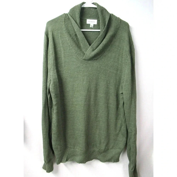 Goodfellow & Co Cowl Neck Ribbed Knit Pullover Sweater Men’s Size Large Green - Picture 1 of 5